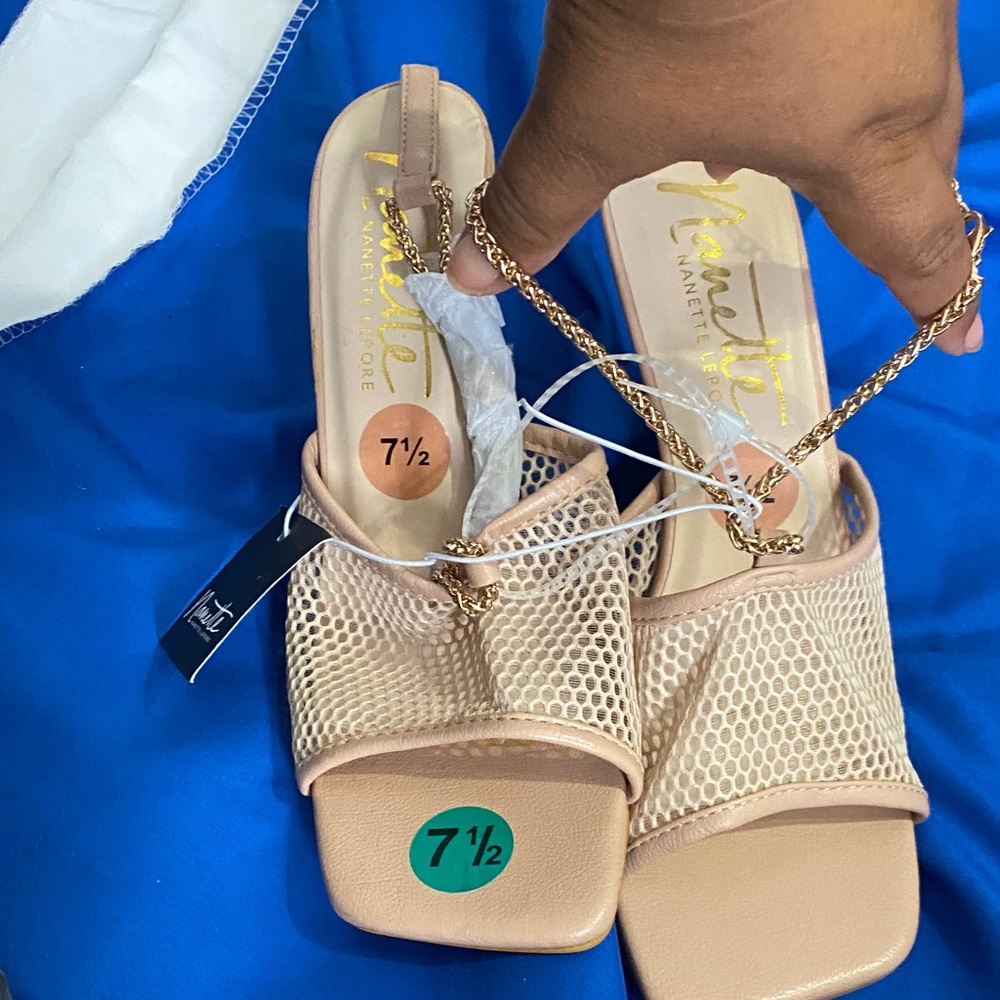 Nenette lepore Tan Mesh Sandals